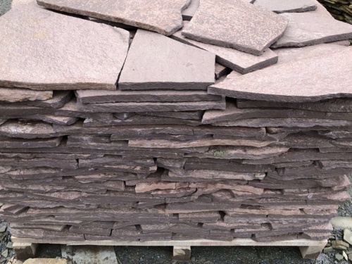 Плитняк лемезит бордовый для облицовки цоколя 20-25 мм  купить в Елабуге