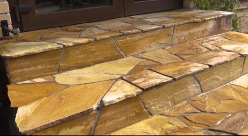 Плитняк златолит жёлтый золотистый для отмостки купить в Елабуге